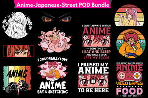 Anime-Japanese-Street POD Bundle, a Hoody Mockup by Akrinity Digital