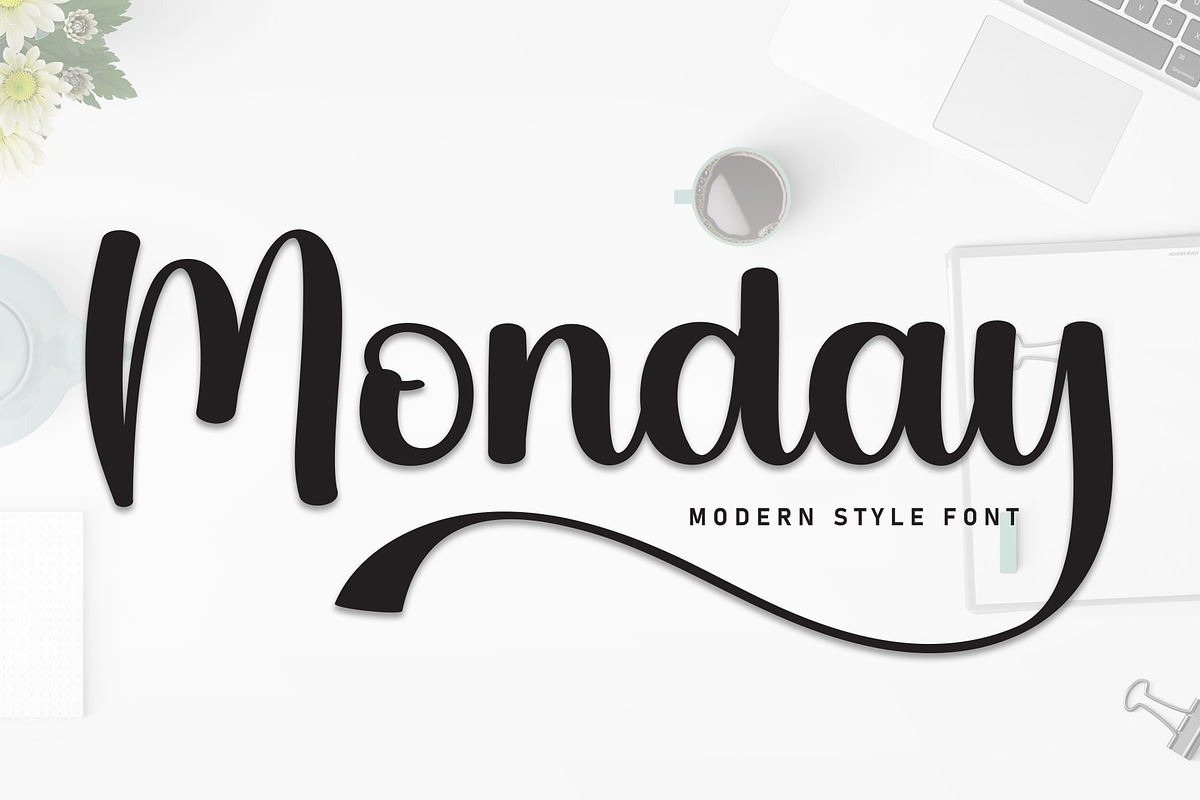 Monday | Script Font, a Handwritten Font by Scratchones (Photo 1 of 9)