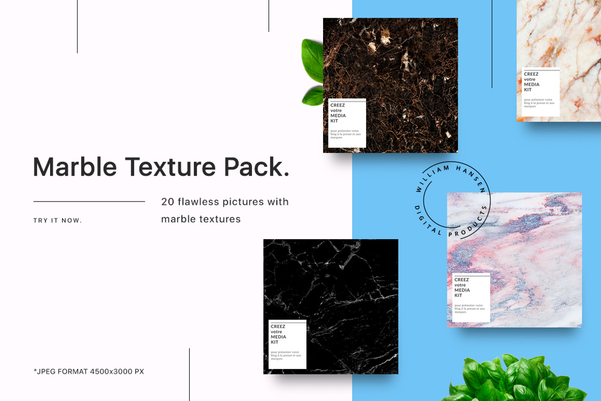 20 Marble Textures, a Texture Graphic by Uidea (Photo 1 of 3)