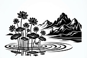 60 Lotus Mountain Harmony Silhouette, an Empty State Illustration by Amazin_art (Thumbnail 29 of 31)