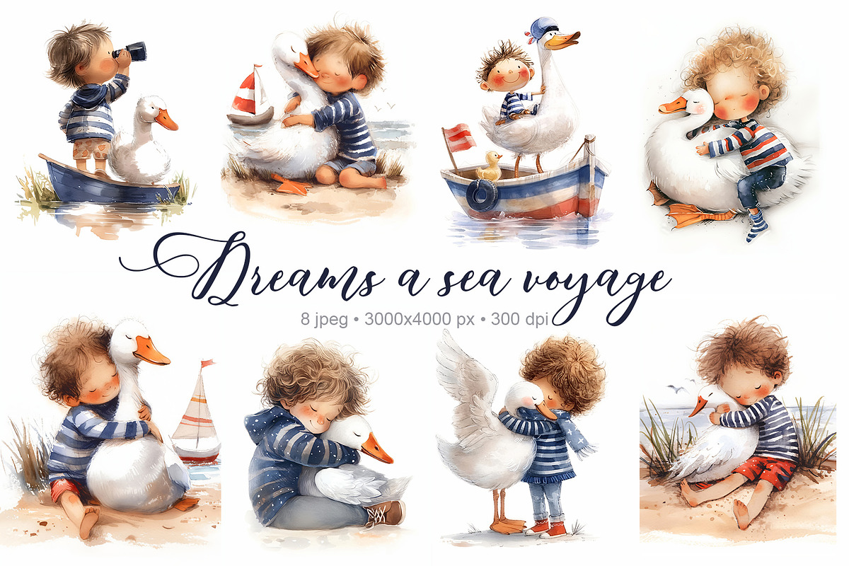 Boy and  sea - illustrations, an Illustration by DigitalDream