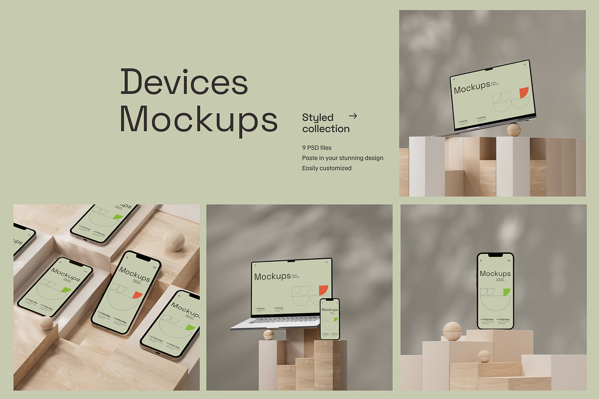 Devices Mockups Collection, a Mockup by Valentina Todorova (Photo 1 of 7)