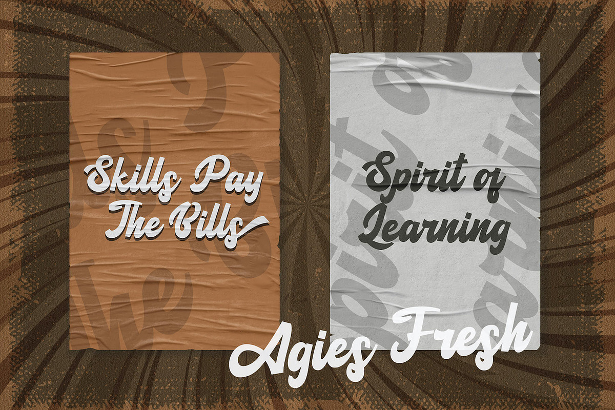 Agies Fresh - Retro Bold Script Font, a Script Font by StringLabs (Photo 10 of 14)