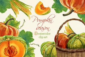 Pumpkins Clipart, Harvest Clipart