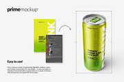 250 ml Energy Drink Can Mockup Set, a Cups & Container Mockup by PrimeMockup (Thumbnail 2 of 11)