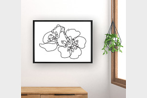 Sakura Digital Print. Line Art
