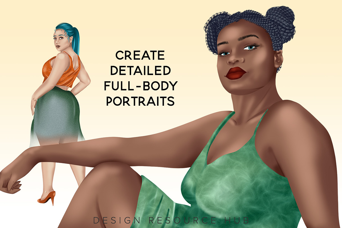 Procreate Drawing Guide: Curvy Girls, a Shape Add-On by Design Resource Hub (Photo 5 of 10)