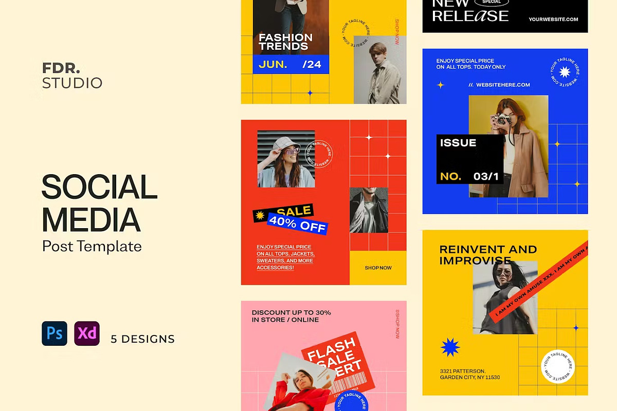 Fashion Sale Social Media Template, a Social Media Template by FDR Studio (Photo 1 of 3)