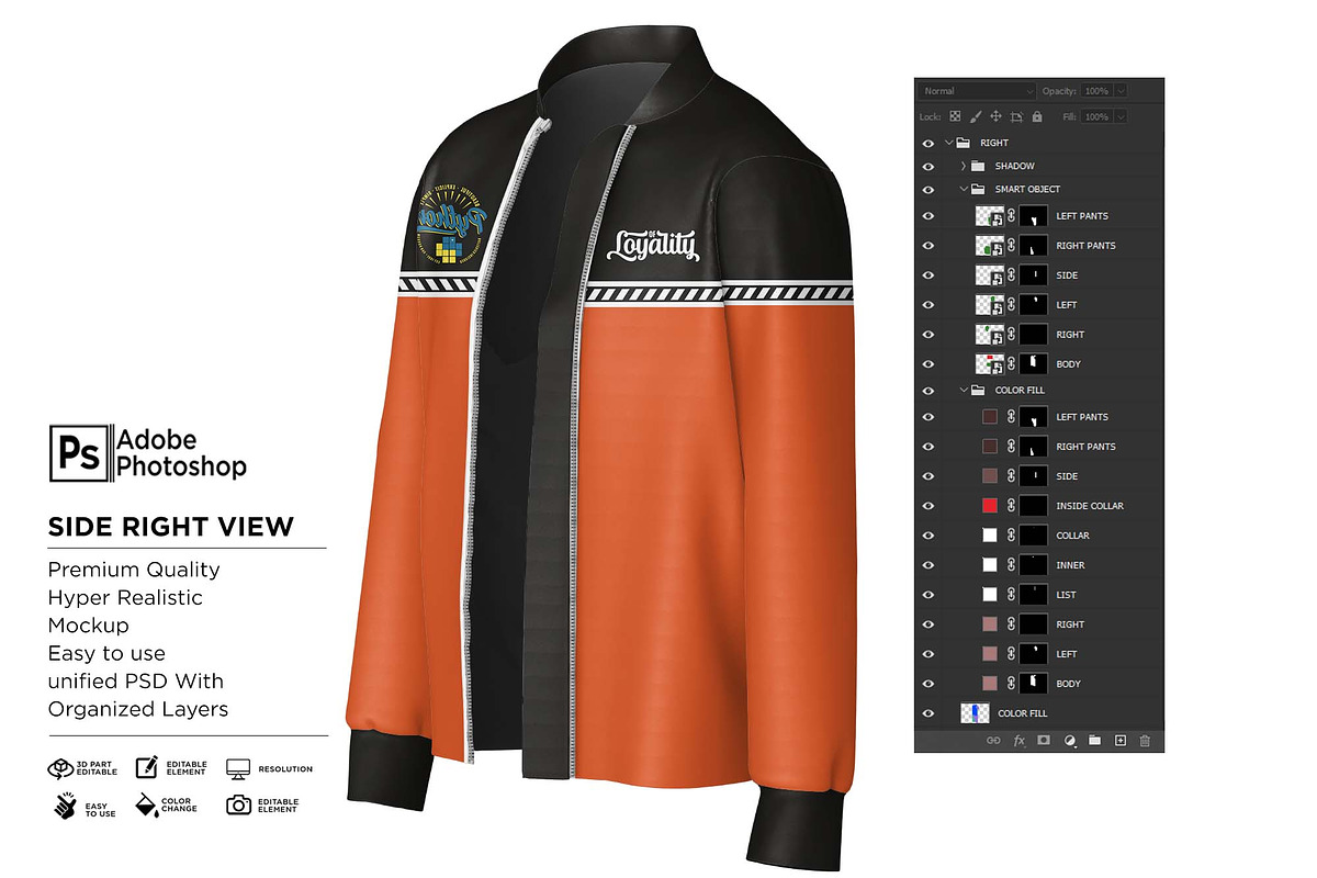 Bomber Jacket Zipper Mockup, a Shirt Mockup by Nanggroe Scripting (Photo 7 of 9)