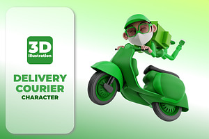 3D DELIVERY COURIER ILLUSTRATION