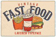 Fast Food Layered Typeface, a Symbol Font by VozzyStock (Thumbnail 3 of 10)