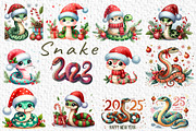 Snake 2025 Watercolor Clipart PNG, a Seasonal Illustration by FITALARTSNEDIGI (Thumbnail 2 of 8)