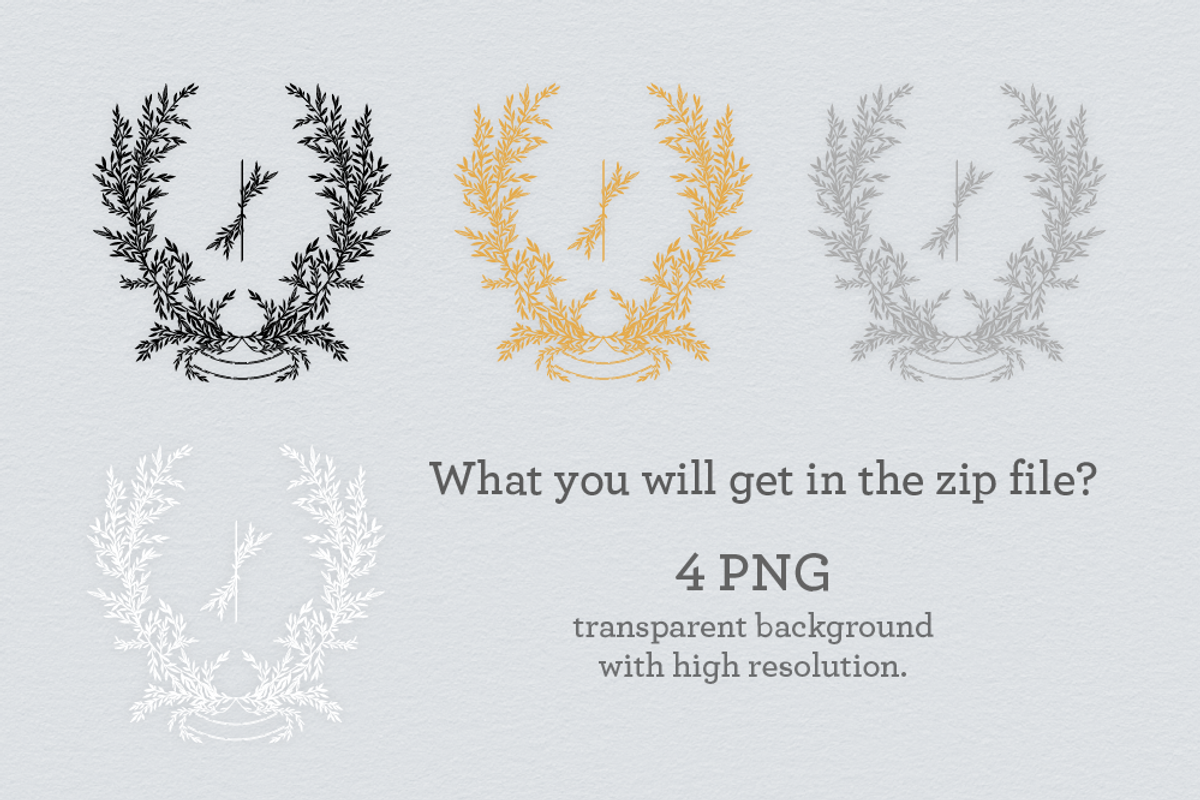 Laurel branches crest design, an Object Graphic by GraphicsByNaeem (Photo 2 of 3)