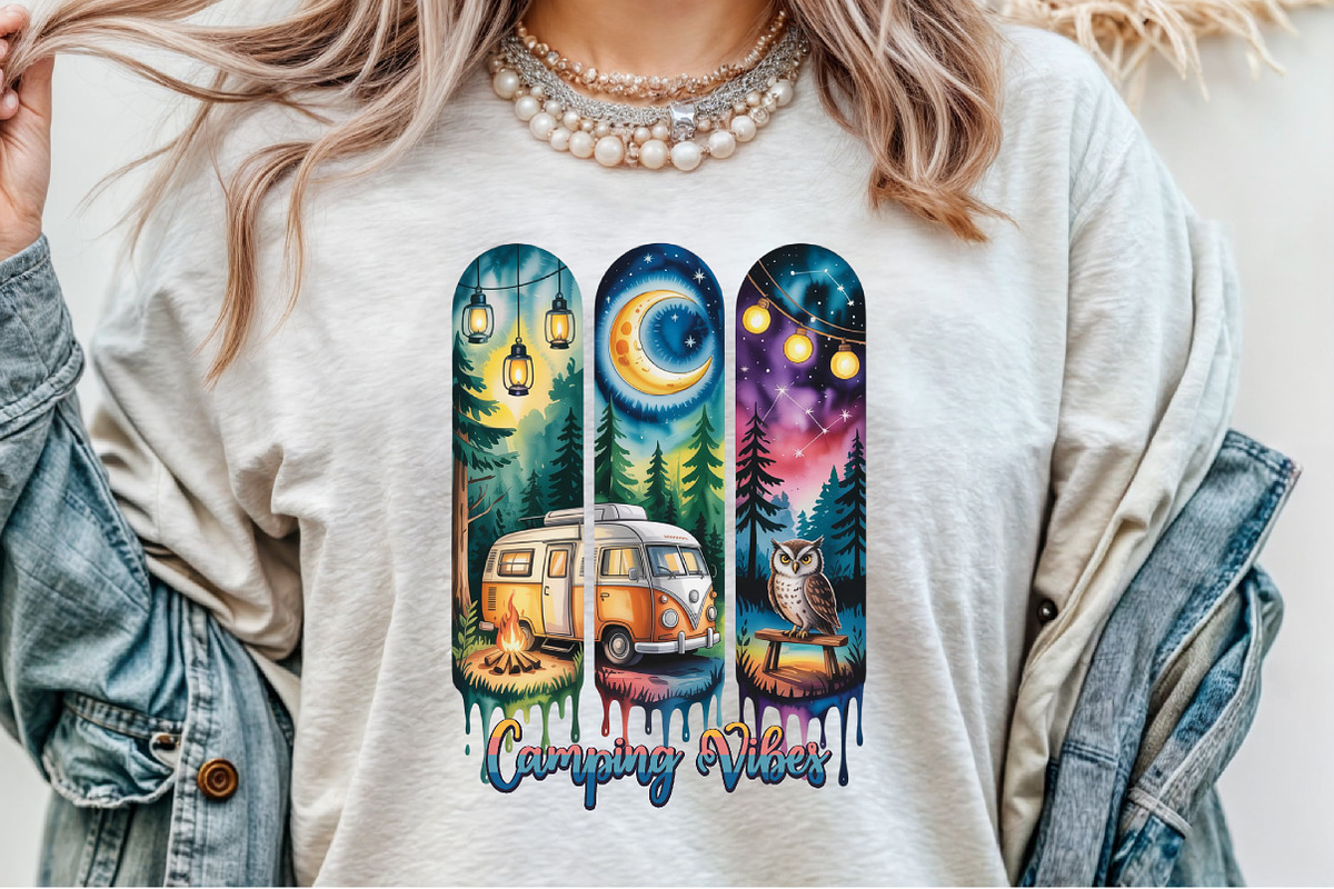 Camping Vibes Brushstroke Sublimatio, an Illustration by Sublimation Artist (Photo 8 of 9)