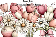 Whimsical Flowers Spring Clipart, an Illustration by GatewayDesign (Thumbnail 2 of 3)