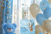 Boy baby shower invitation mockup PS, an Advertising Mockup by Blush Roses Print (Thumbnail 2 of 8)