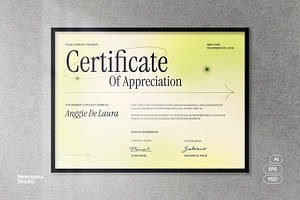 Green Gradient Certificate, a Stationery Template by Neermana