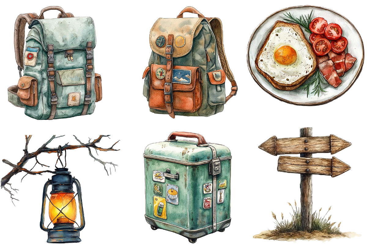 Vintage Camping Sublimation Clipart, an Illustration by Designworld (Photo 2 of 6)