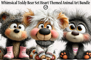 Teddy Bear -Themed Animal Art, a Seasonal Illustration by CreationArt