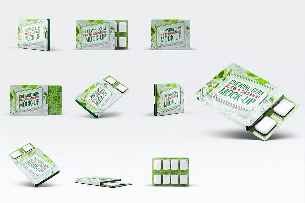 Chewing Gum Blister Mockup, an Advertising Mockup by Hubzway (Photo 1 of 7)