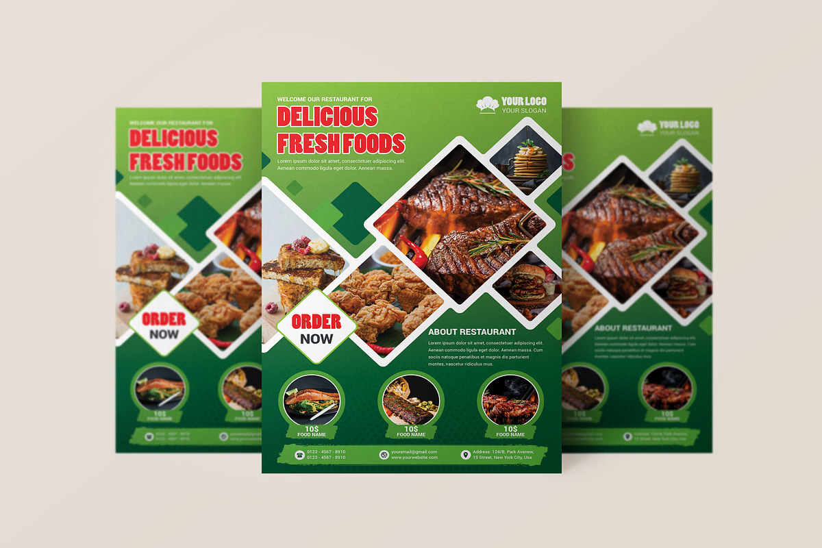 Restaurant Flyer Template, a Flyer Template by Ultimate Template Shop (Photo 6 of 6)