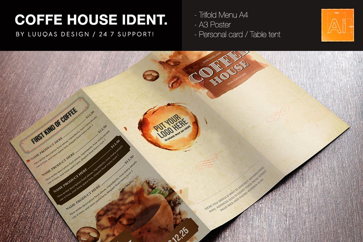 Coffee House Identity, a Stationery Template by Luuqas Design (Photo 2 of 5)