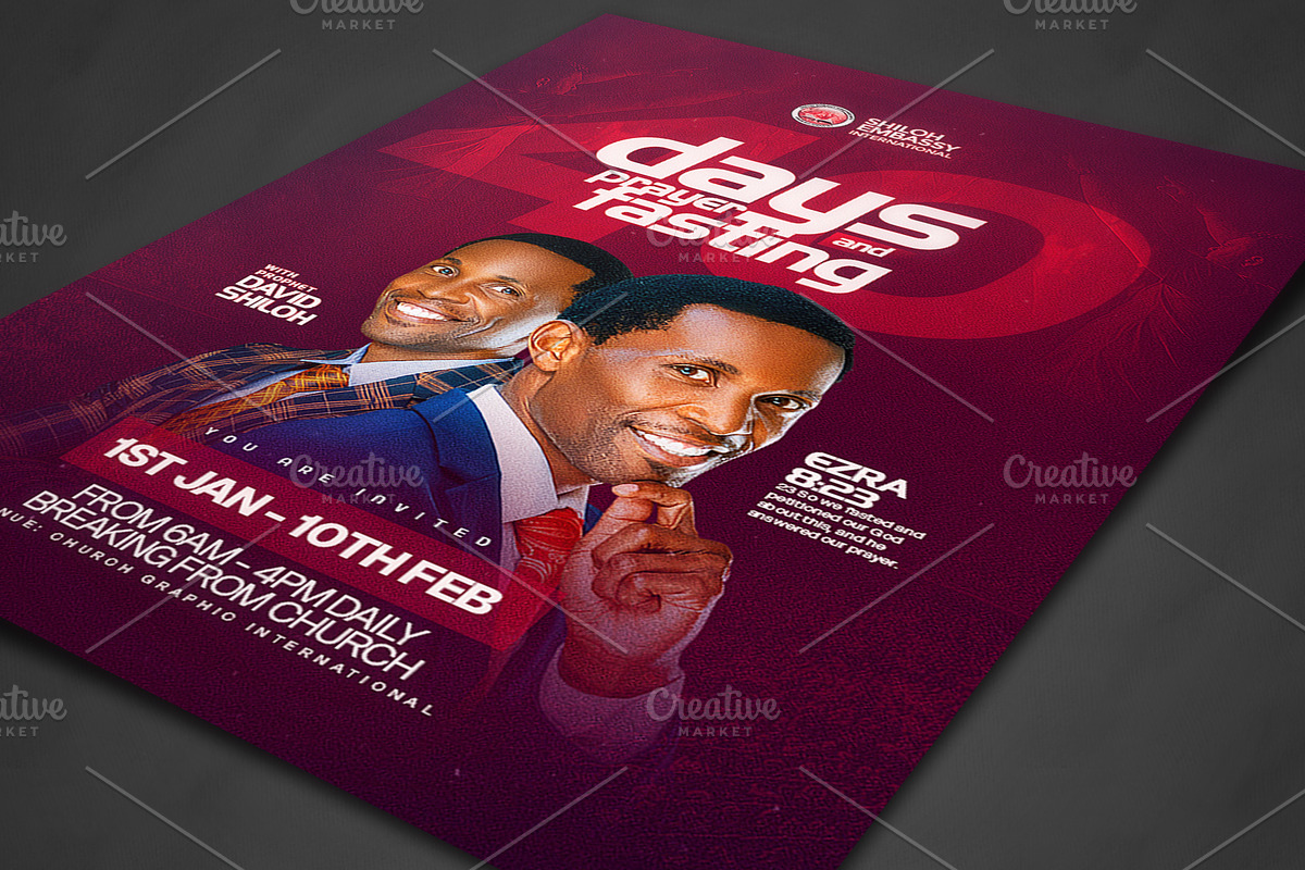 Prayer and fasting church poster templ preview 2