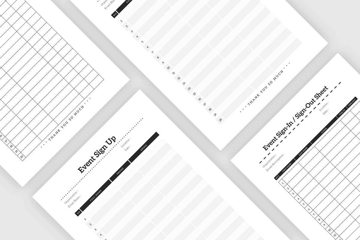 Event Sign Up Sheet, a Stationery Template by Amit Debnath (Photo 2 of 6)