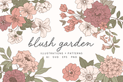 Blush Floral Vector Illustrations, a Decorative Illustration by Emma Webb Studio (Thumbnail 1 of 12)