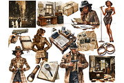 Detective Clipart | True Crime PNG, a Person Illustration by GlamArtZhanna (Thumbnail 4 of 6)