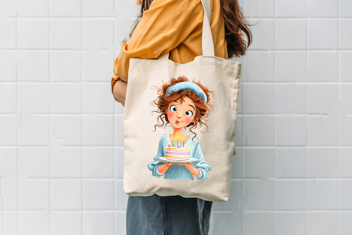 Whimsical Birthday Girl PNG Clipart, a Seasonal Illustration by CreationArt (Photo 7 of 7)