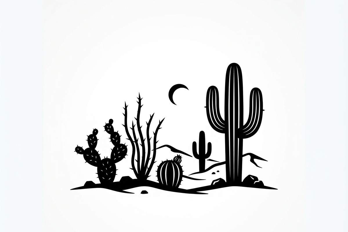 60 Desert Cactus Floral Silhouette, a Seasonal Illustration by Amazin_art (Photo 16 of 24)