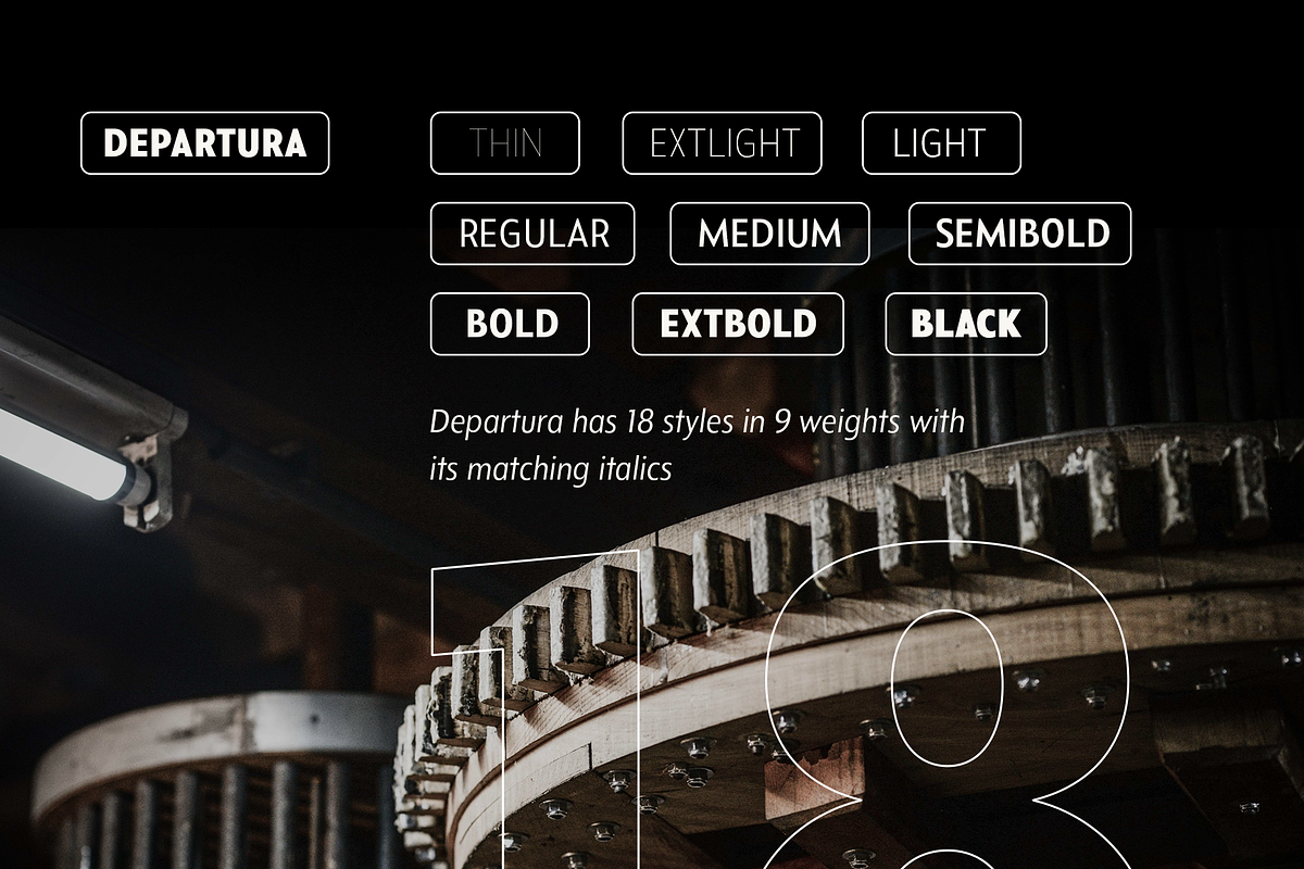 Departura - 18 Fonts, a Sans Serif Font by Nasir Udin (Photo 7 of 16)