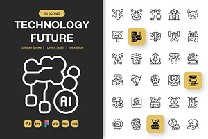 Technology Future Icons, an Icon by Spacepixel Creative