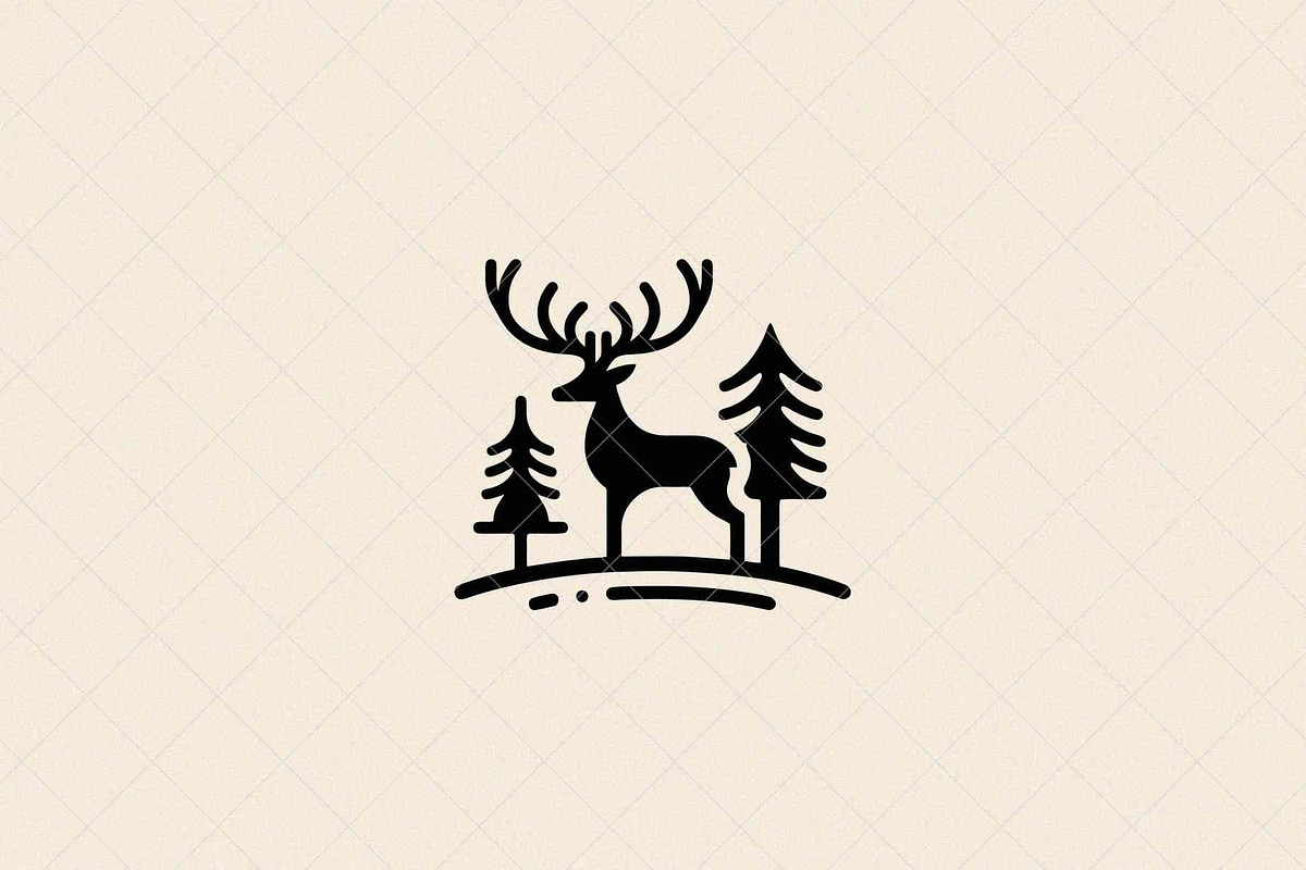 Minimalist Deer Emblem Elk, an Animal Illustration by Vectorium Studio (Photo 2 of 4)