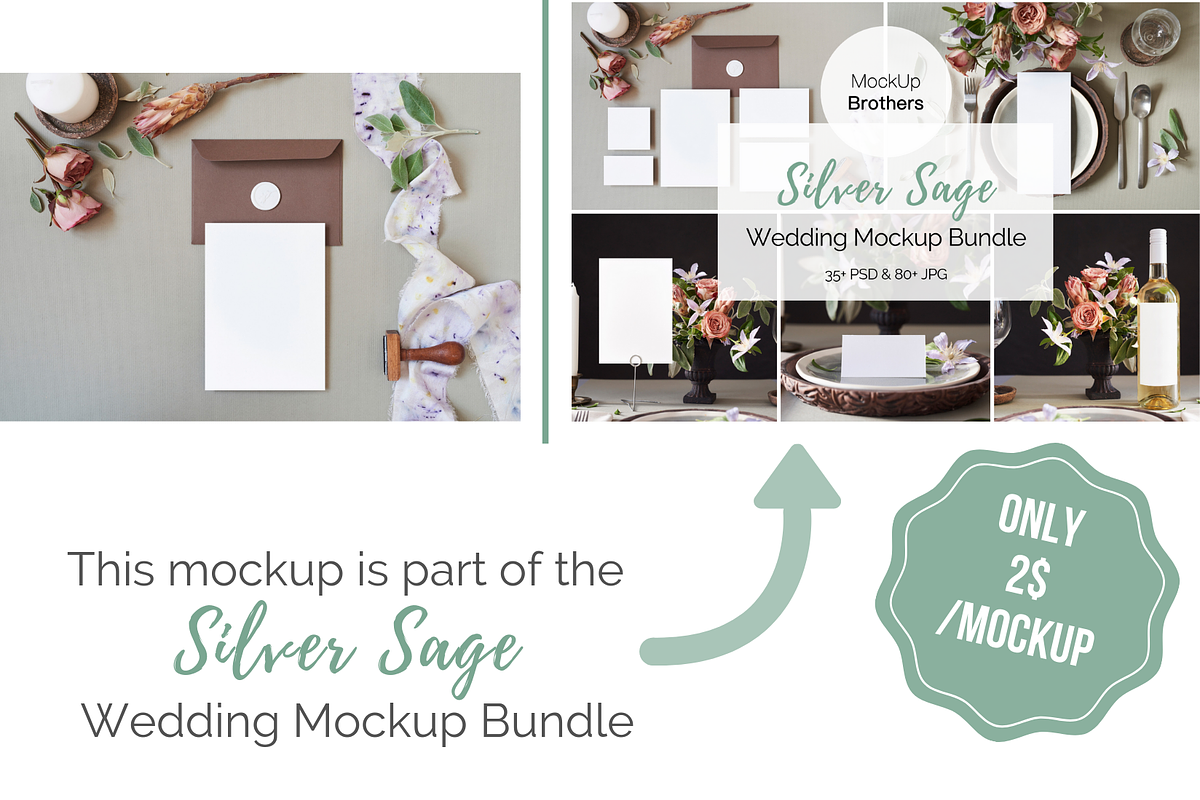 Botanical invitation mock up card, a Print Template by MockUpBrothers (Photo 5 of 6)