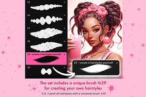 Procreate Hair Female Braids Brushes