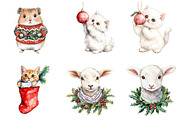 Christmas Animal Clipart, an Illustration by Design Market (Thumbnail 3 of 4)