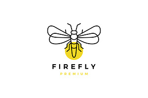 Firefly Outline Logo Vector Icon