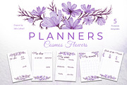 Planners Cosmos Flowers, a Stationery Template by L- design studio (Thumbnail 1 of 4)