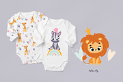 Baby animals and rainbow. clipart, an Animal Illustration by tata_ota (Thumbnail 12 of 13)