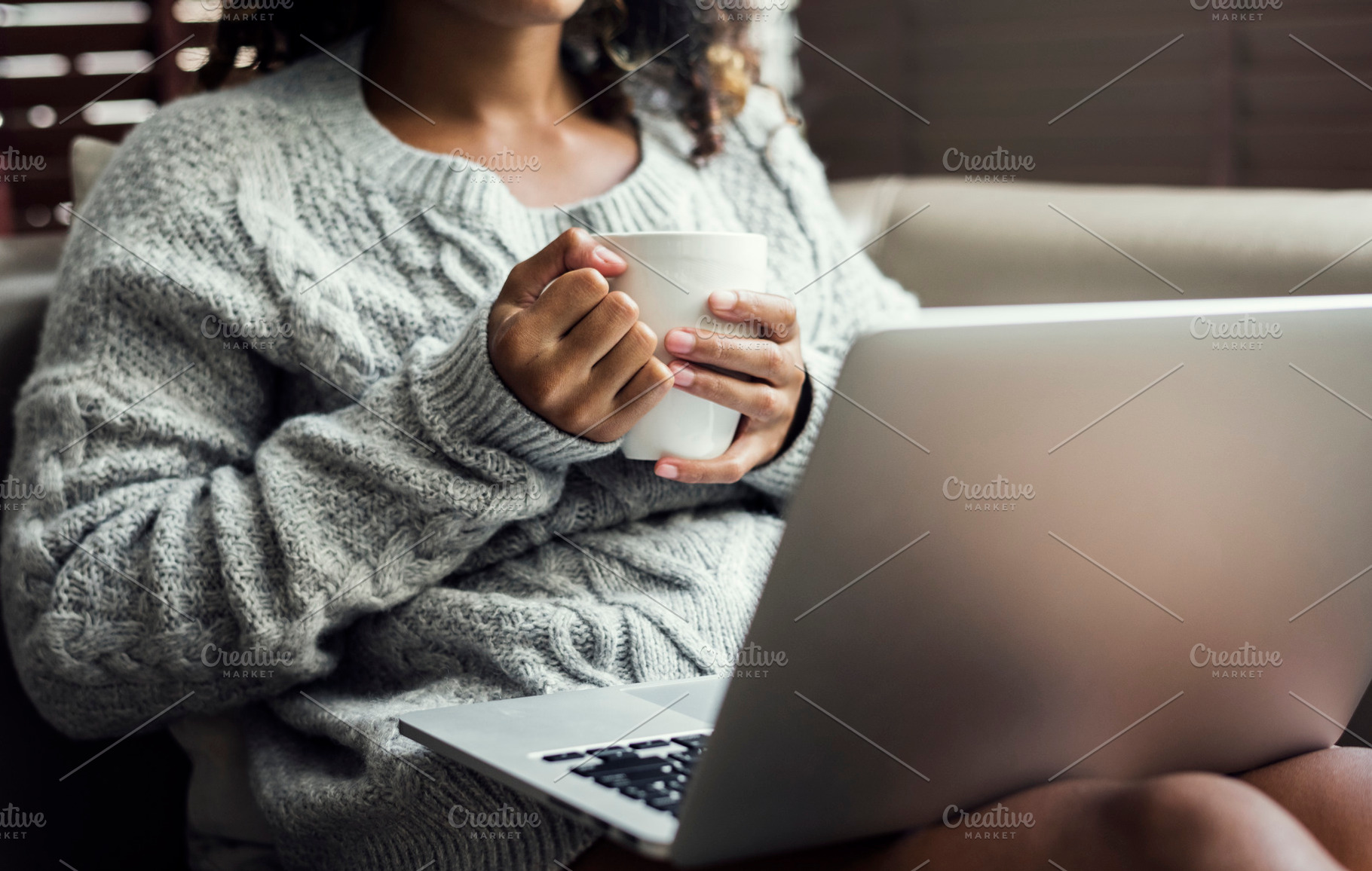 Woman working on a laptop featuring african american, alone, and american, a Person Photo by rawpixel