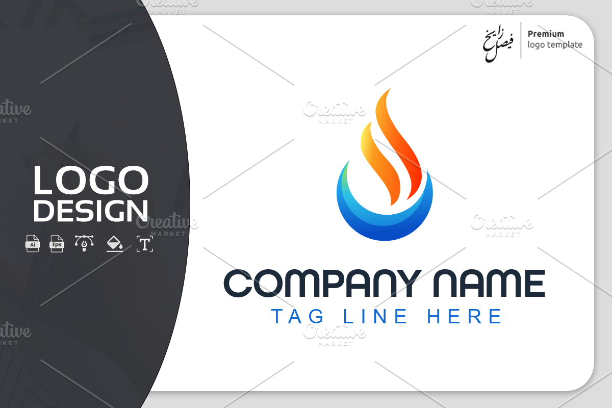 Fire Water Logo Template, a Branding & Logo Template by Tasmim Premiem Design