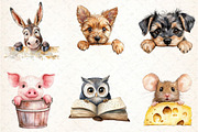 Funny Cute Animal Peeking Clipart, an Illustration by DreamCafeArt (Thumbnail 2 of 6)