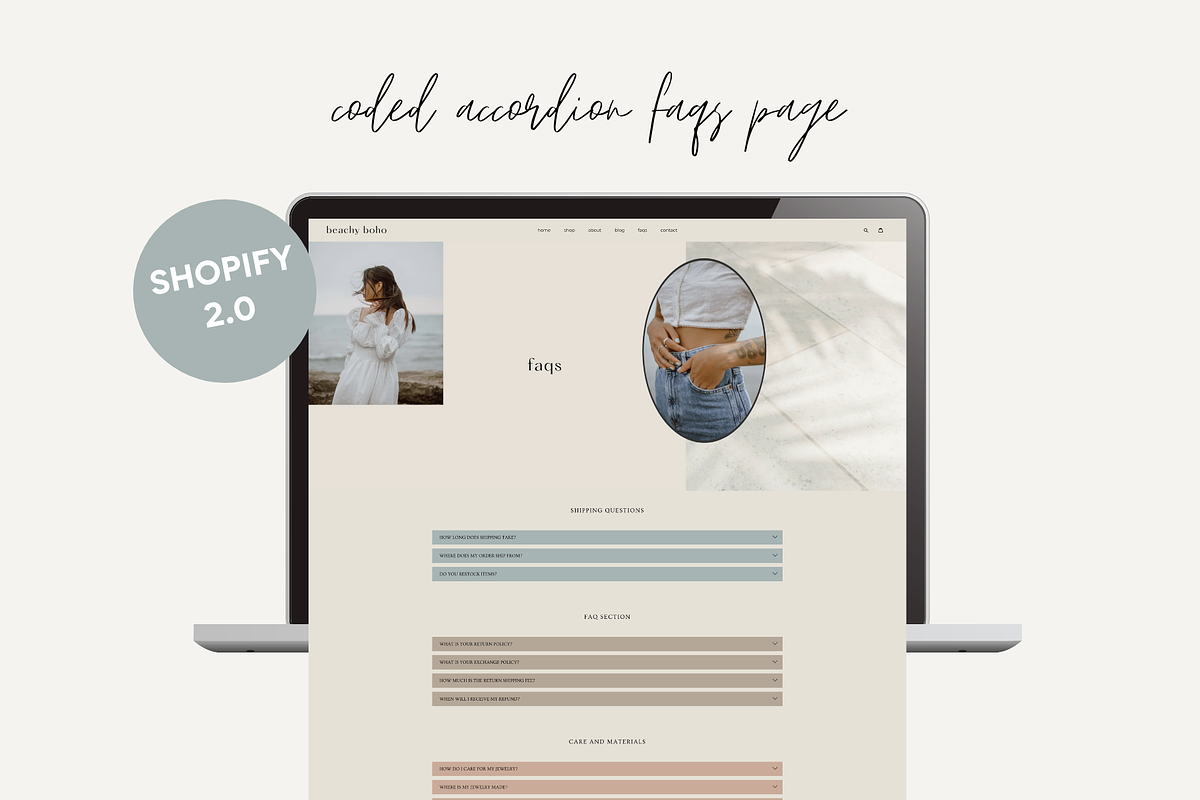 Boho Shopify Theme | Beachy Boho, a Templates & Theme by Easy Website Themes (Photo 4 of 8)