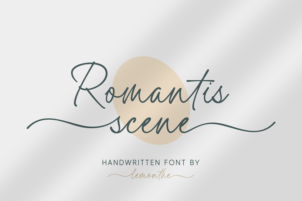 Romantis Scene | Flowing Script, a Script Font by Lemonthe (Photo 1 of 6)