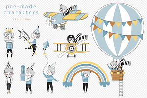 Birthday Boy Clipart & Pattern