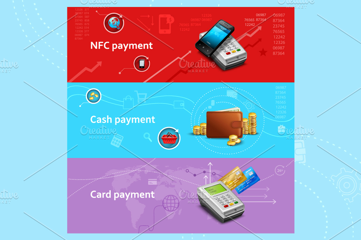 Payments Realistic Set, a Finance Illustration by Macrovector ...