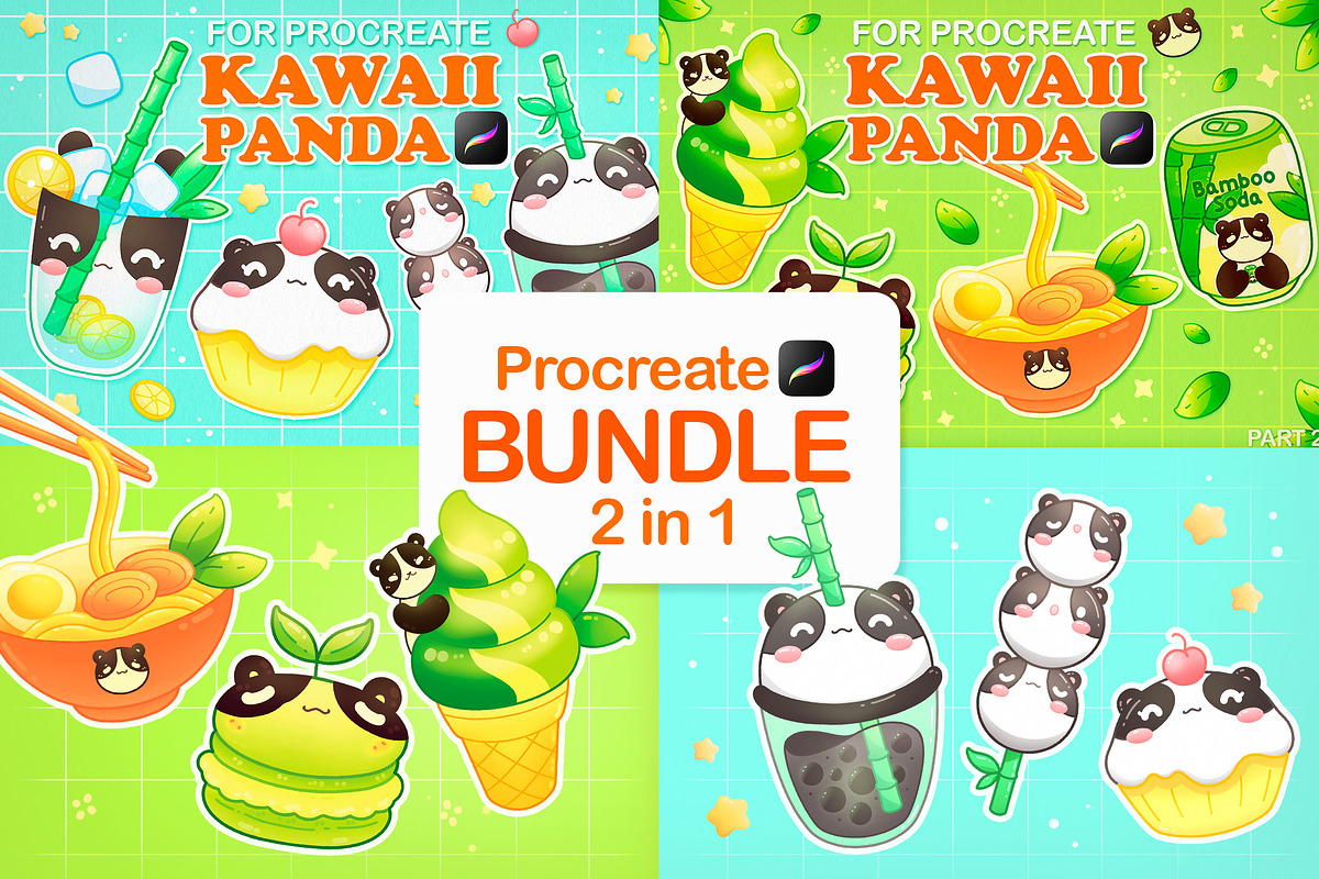Procreate Bundle Brushes Panda, a Brush Add-On by InkPrintsTattoo (Photo 1 of 12)