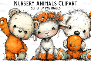 Nursery Animals Clipart, an Illustration by Craft Nest